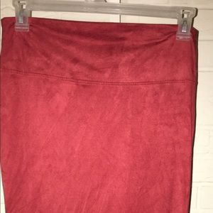 Faux suede pencil skirt